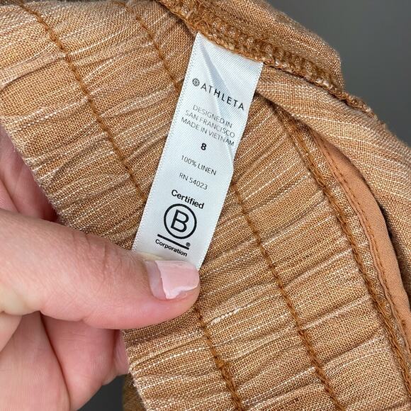 Athleta Cabo Linen 4" Linen Textured Shorts Pants Bottoms Women Size 8 - Picture 5 of 5